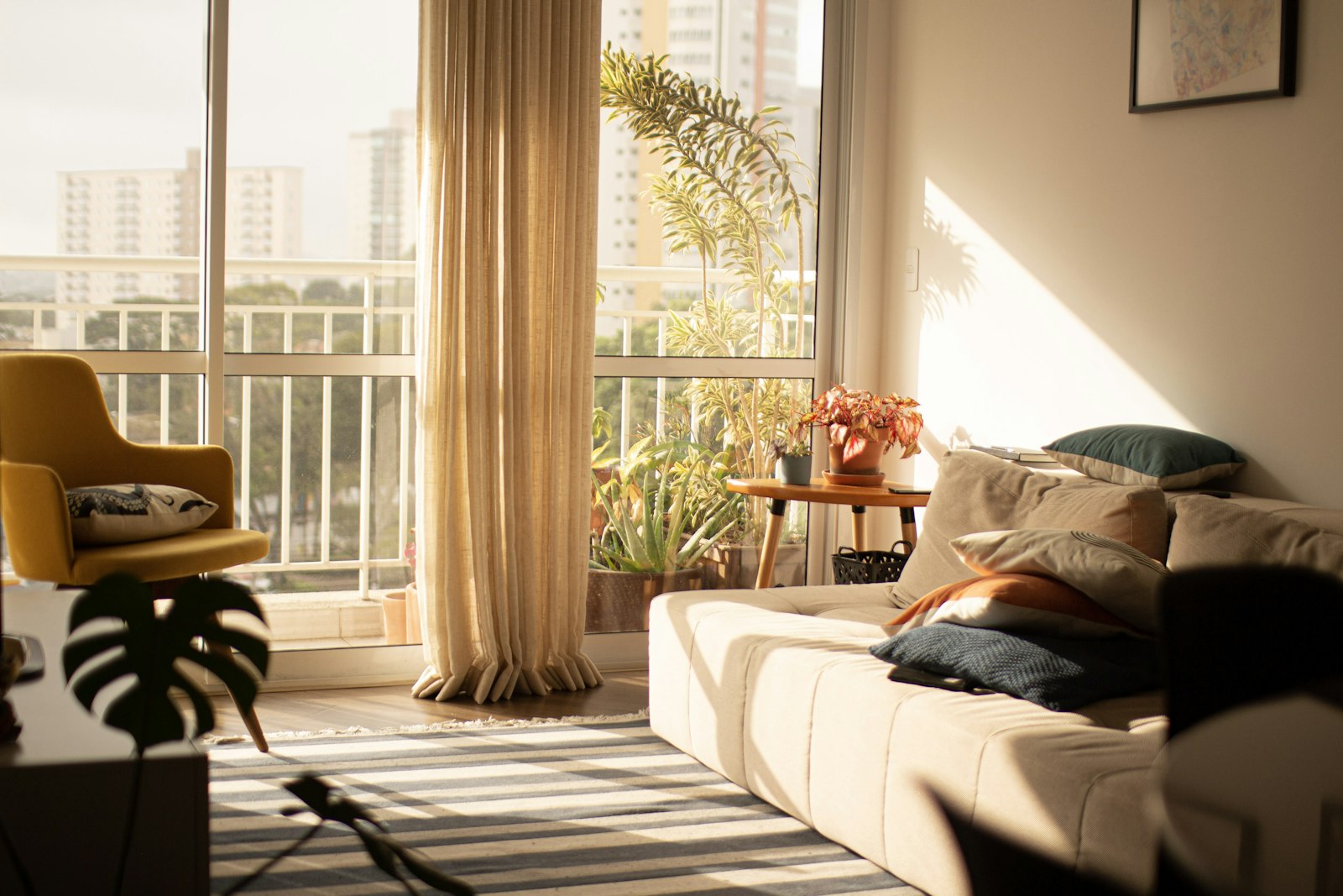 Elegant city apartment living room in Barcelona